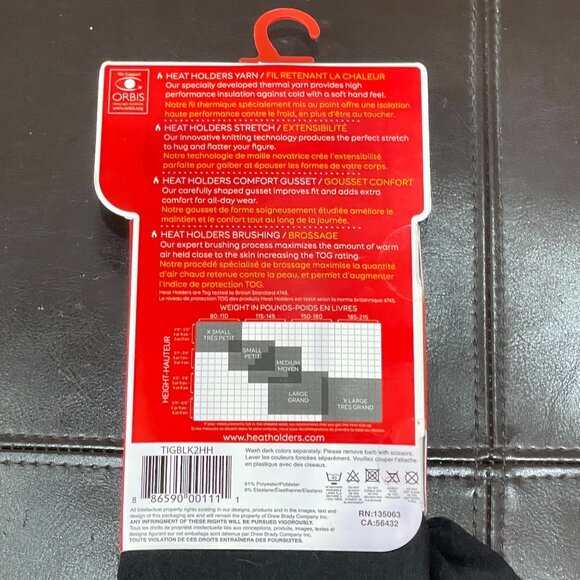 New Heat Holders Black Thermal Tights Small Thermal Brushed Inner NWT - Picture 5 of 6
